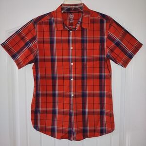 Wonder Nation Red Plaid Short Sleeve Shirt